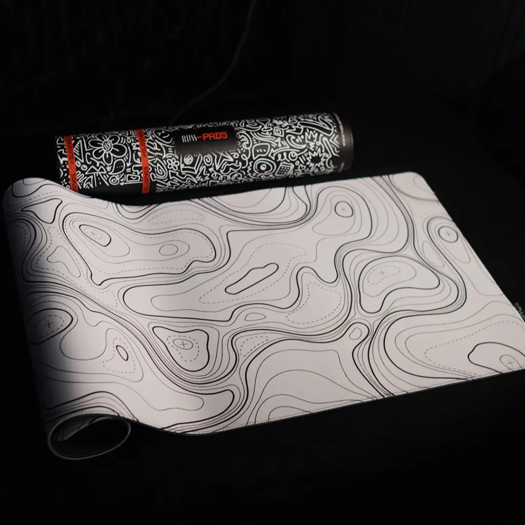 Topography (White) Gaming Mousepad
